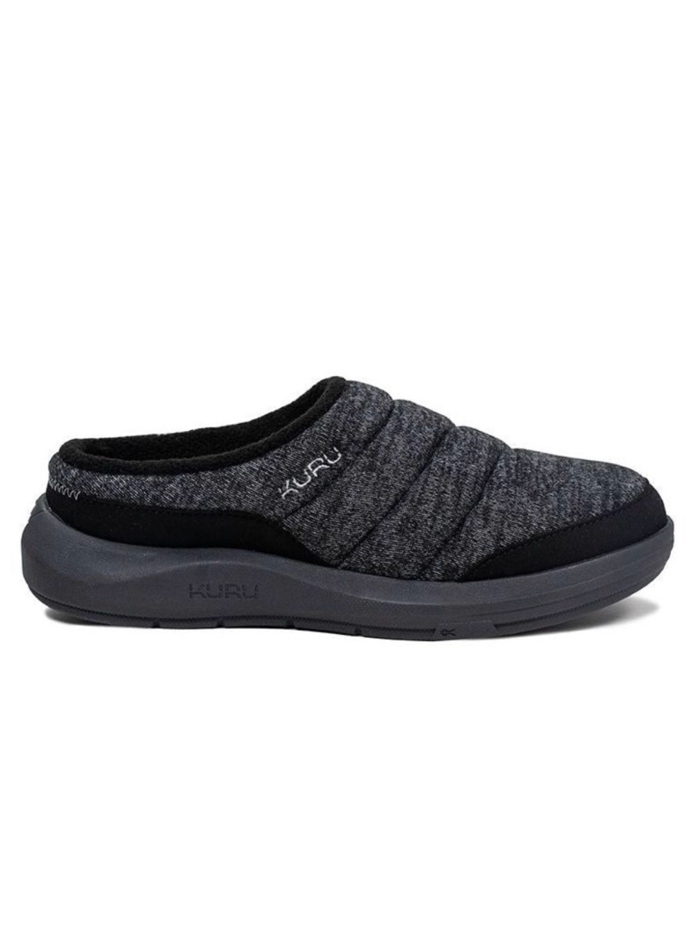 KURU Draft 2 Quilted Slip-On Slipper in Grey and Black